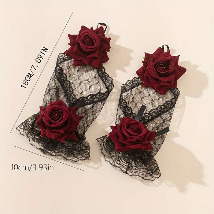 1 Pair One Size Fingerless Fishnet Gloves