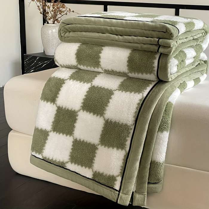1ps Blanket Color Coffee Grid size 180.09cmx200.15cm