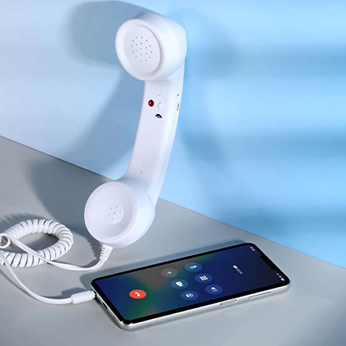 1pc Retro-Style Landline Phone Attachments for Mobile Devices Featuring 3.5Mm Jack Wired Handset wit