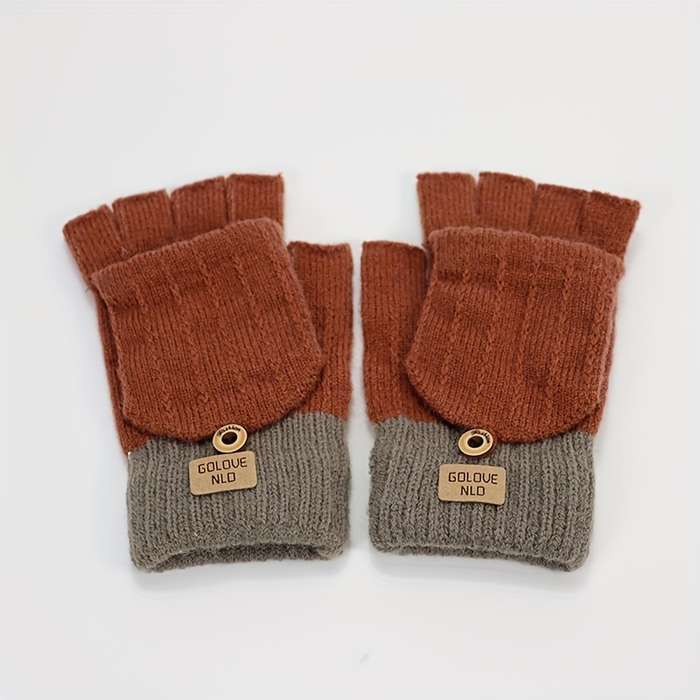 1 Pair Black Warm Gloves