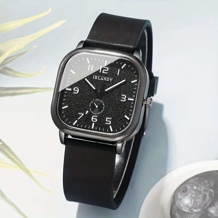 1pc Stylish Men's Square Dial Quartz Watch Perfect Gift for Boyfriend Family on Birthdays Holidays