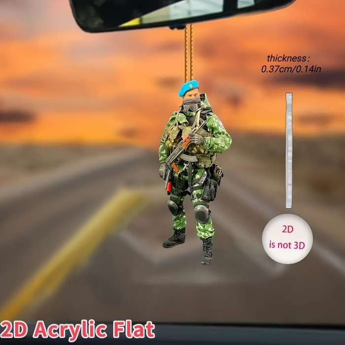 1pc 2D Flat   Acrylic One specialized  acrylic pendant for special forces soldiers