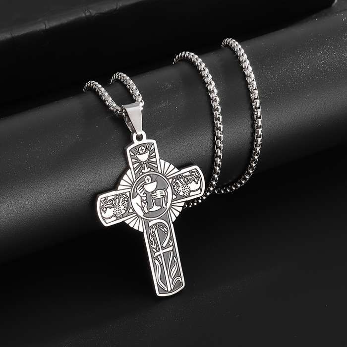 1 Piece Silvery Jesus Theme Pendant