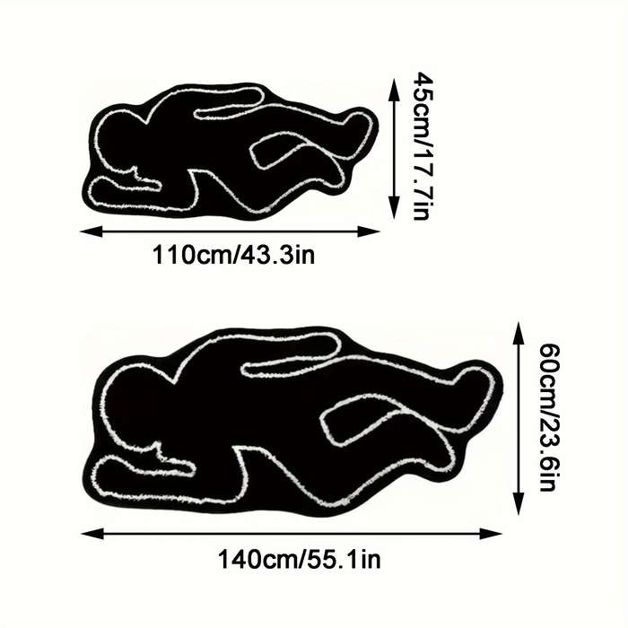 1Pc 60x140cm 23.6x55.1inch BlackBody Floor Mat