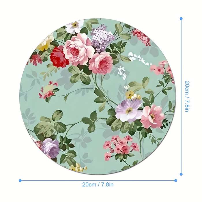 1pc Trendy Desk Ergonomic Floral Mouse Pad for Women and Girls Non-Slip Washable Rubb