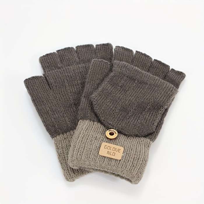 1 Pair Black Warm Gloves