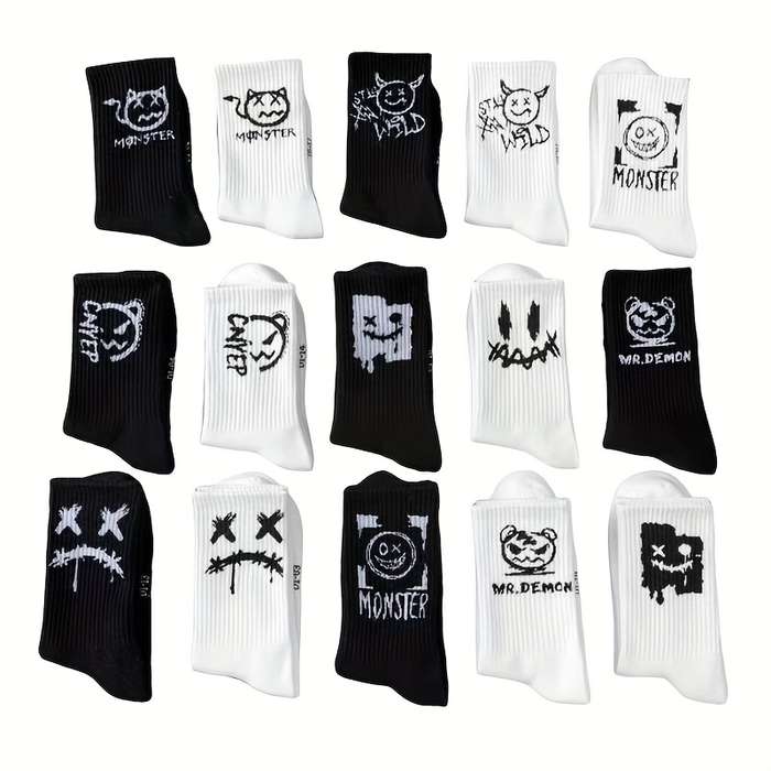 5 Pairs Random White One Size High Elastic Socks
