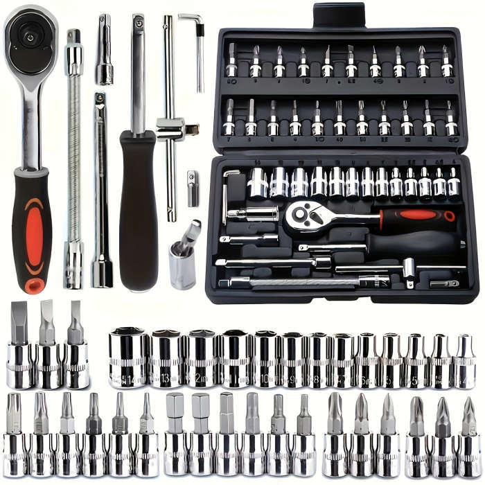 Ratchet wrench set 46 pieces with box