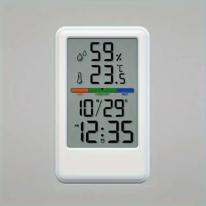 1pc Digital Hygrometer Thermometer Alarm Clock High Precision LCD Climate Indicator With Calibration