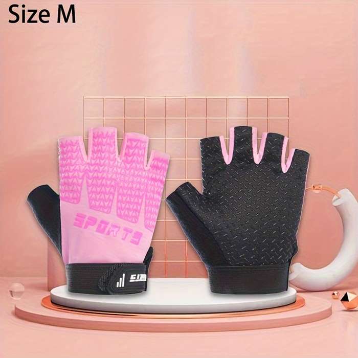 1 Pair Corrugated Pink Size M 6 To 9 Years Old Outdoor Sports Gloves