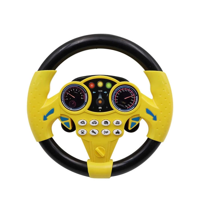 1pc Kids Driving Simulator Steering Wheel Toy with Suction Cups Interactive Car Wheel for Educationa