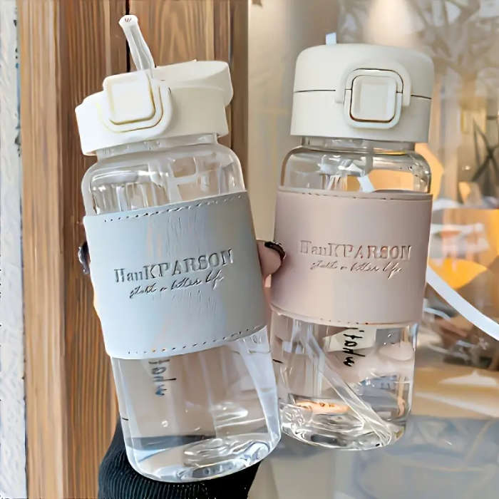 1pc 500ml BPA-Free Plastic Water Bottle with Straw Flip LAid Leakproof Durable for Outdoor Sports Fi