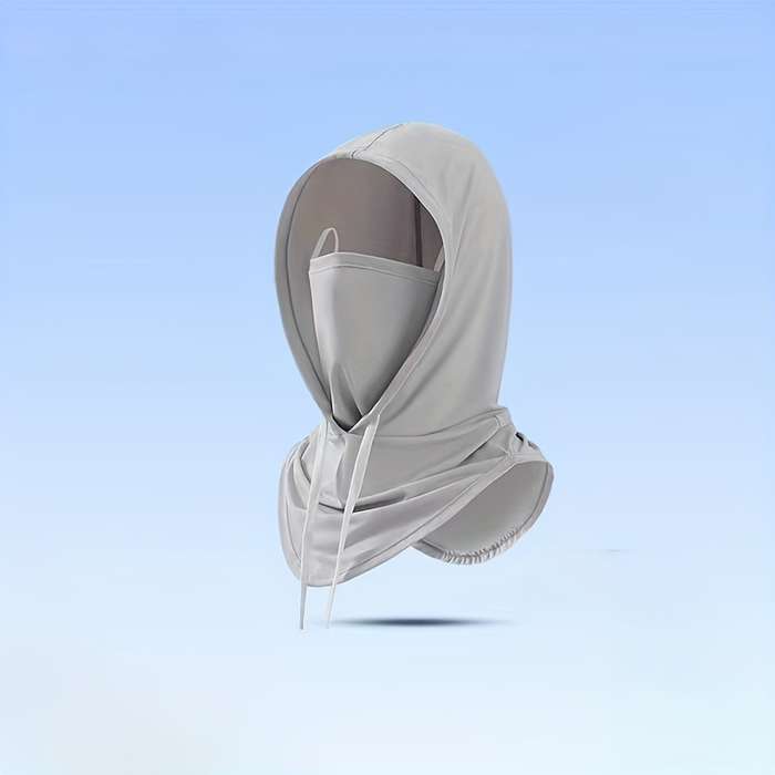 1pc Unisex Sunscreen Mask Hat with Neck Protection Full Face UV Protection Breathable Polyester S