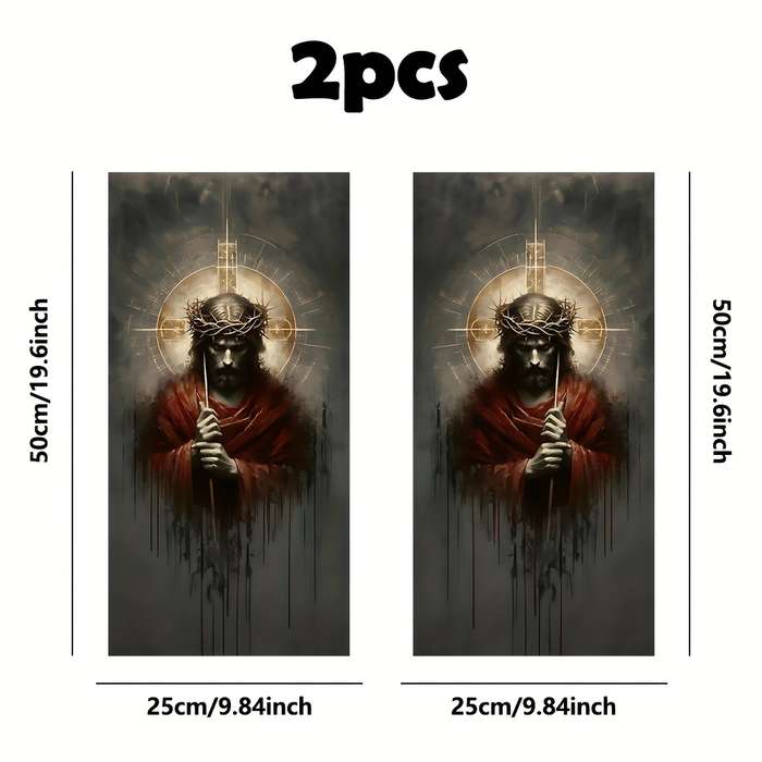 2pcs  25cm50cm Jesus Christian Themed Stickers