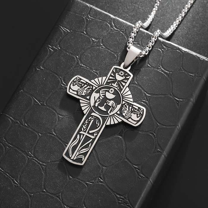 1 Piece Silvery Jesus Theme Pendant