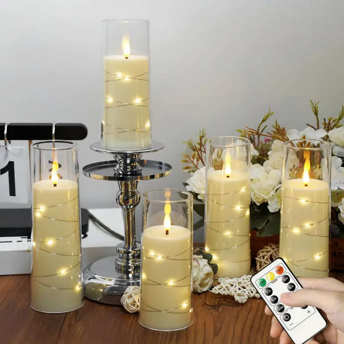 5-Piece Led Candle Set With Remote Control