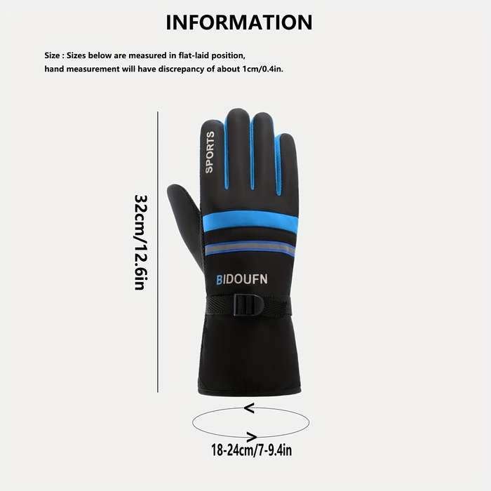 1 Pair Orange Warm Gloves