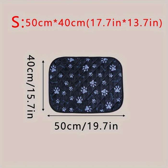 1piece Deep Black Dog Paw Dog Bone Mat Cooling Pad
