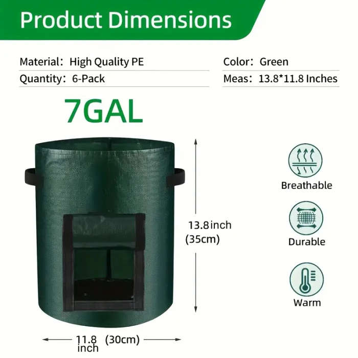 10-Pack Green Potato Grow Bags