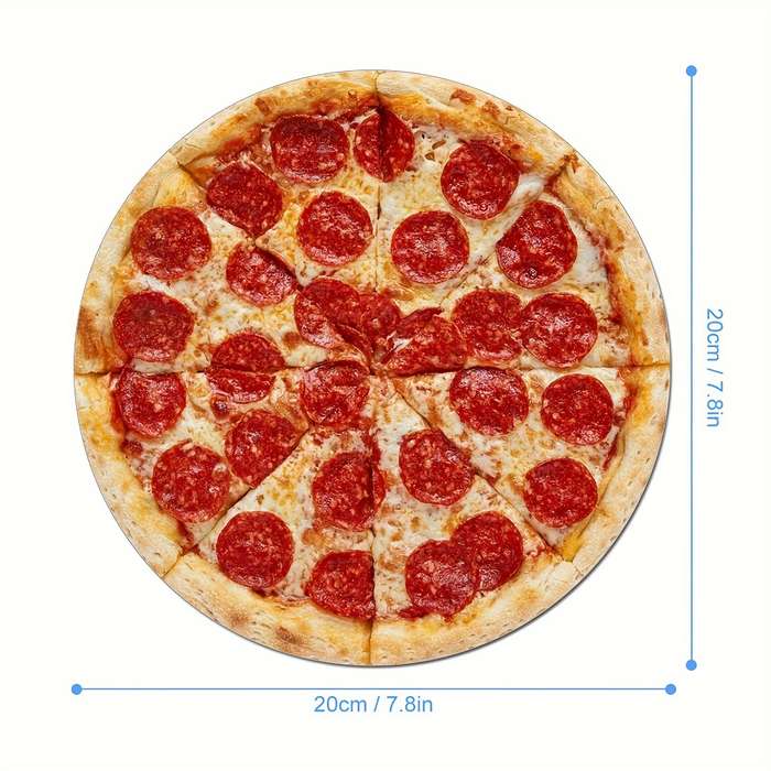 1pc Casual Style Round Rubber Mouse Pad Pizza Design for Office Computer Laptop