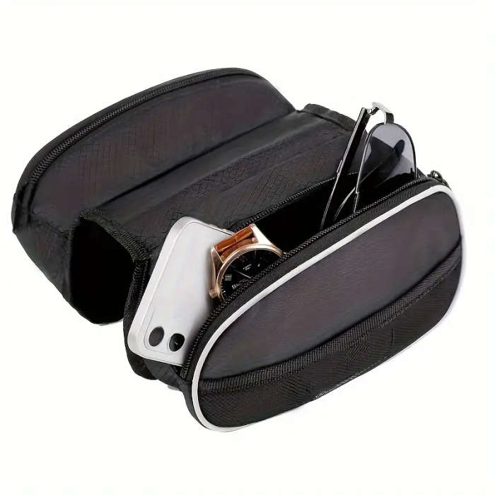 1pc Adjustable Strap Denim Handlebar Bag for Mountain Bike Cycling Frame Pannier Dual Side Bicycle T