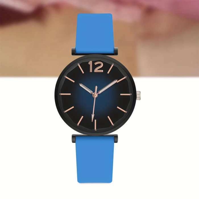 1pc Women's Fashion Casual Sports Watch Green Silicone Band Round Dial Quartz Movement