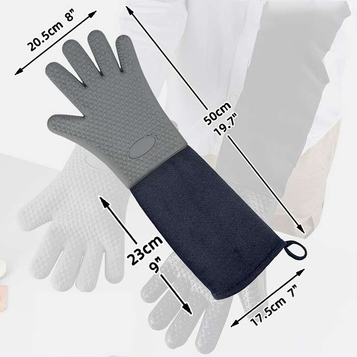 1pc Five-finger Heart Thickened Silicone Gloves Heat-resistant Long-lasting Non-slip Comfor