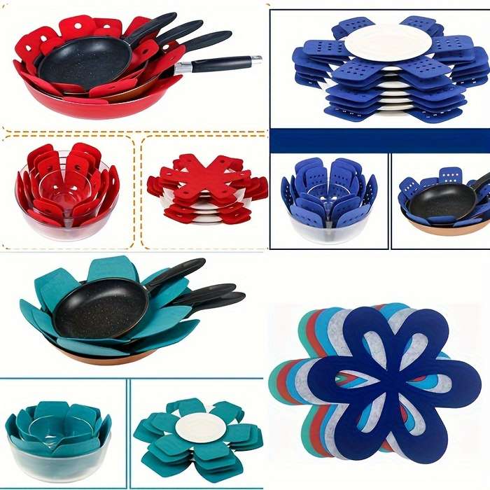 6pcs multi-color hexagonal placemat outdoor cooking insulation mat