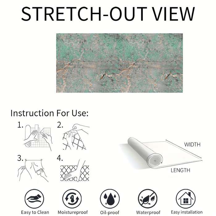 1PC Wall StickersGreen80X500cm 31.5X196.85in