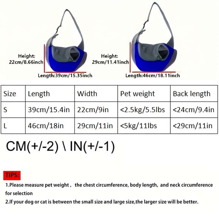 1pc Amethystsize L Pet Bag