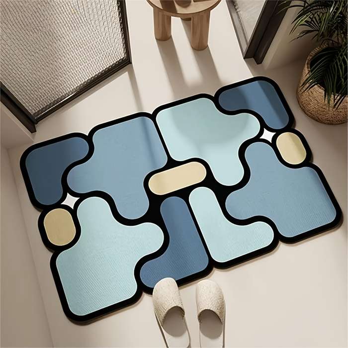 1Pc Black 60x40cm 23.6x15.7inch Floor Mat