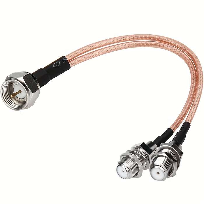 1pc 15cm 5.91inch F-Type RG316 Splitter Coax Cable Impedance 50 ohms TV Antenna 3 Way Splitter