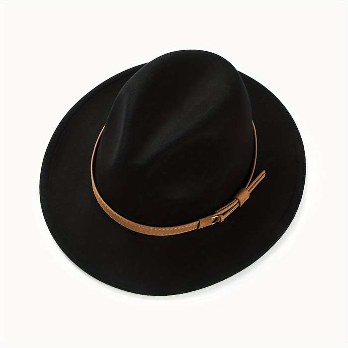 1pc Fashion Retro Top Hat Simple Wide Brim Jazz Hat