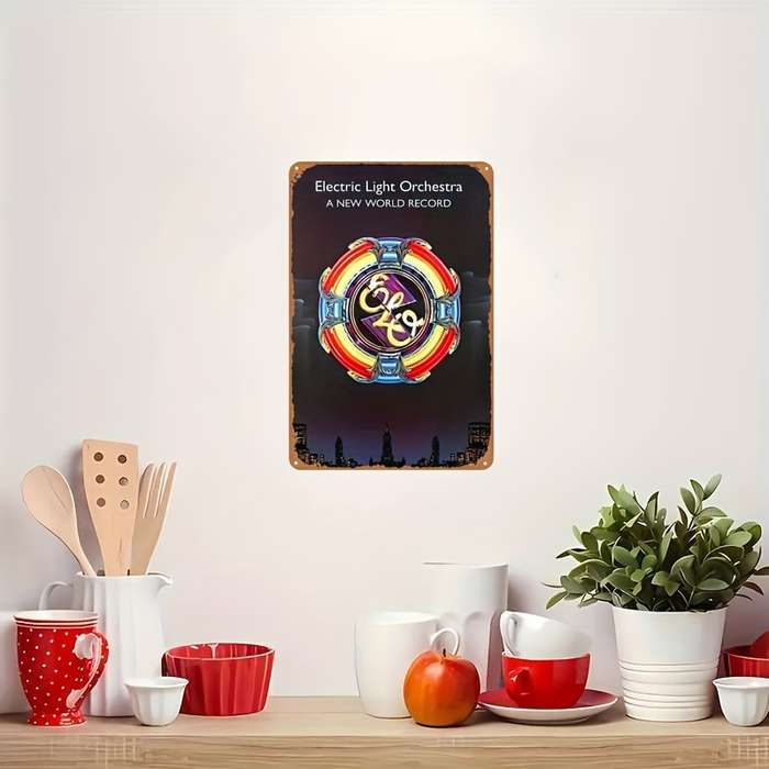 1pc Electric Light Orchestra Vintage Metal Wall Art Sign 20.32x30.48 cm Iron Decorative Plaque fo