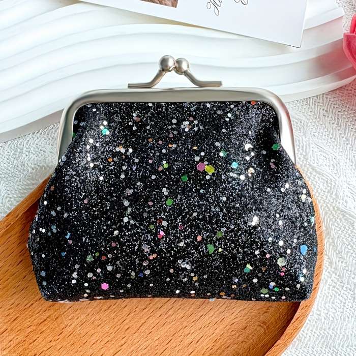 1pc Festive Glitter Mini Pouches 4 Colorful Sparkly Coin Purses with Zipper Closure Perfect for