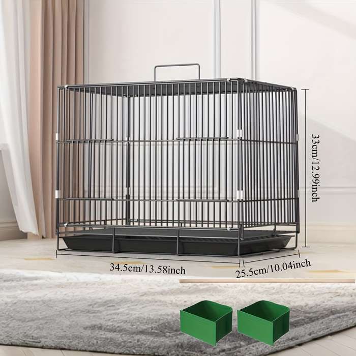 1pc White Bird Cage (with Tray + Feeder + Perch) Pet Cage