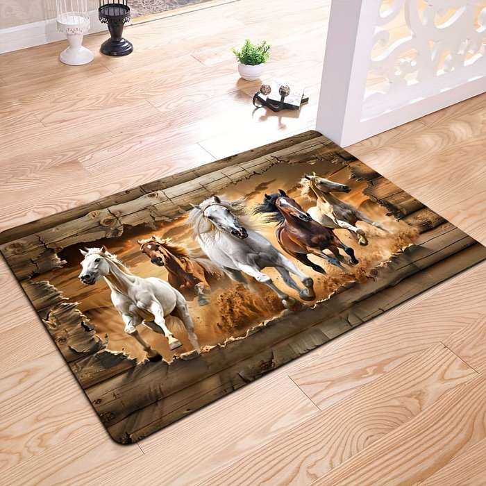 1Pc 15.7x23.62inch 40x60cm Wooden Wall Floor Mat