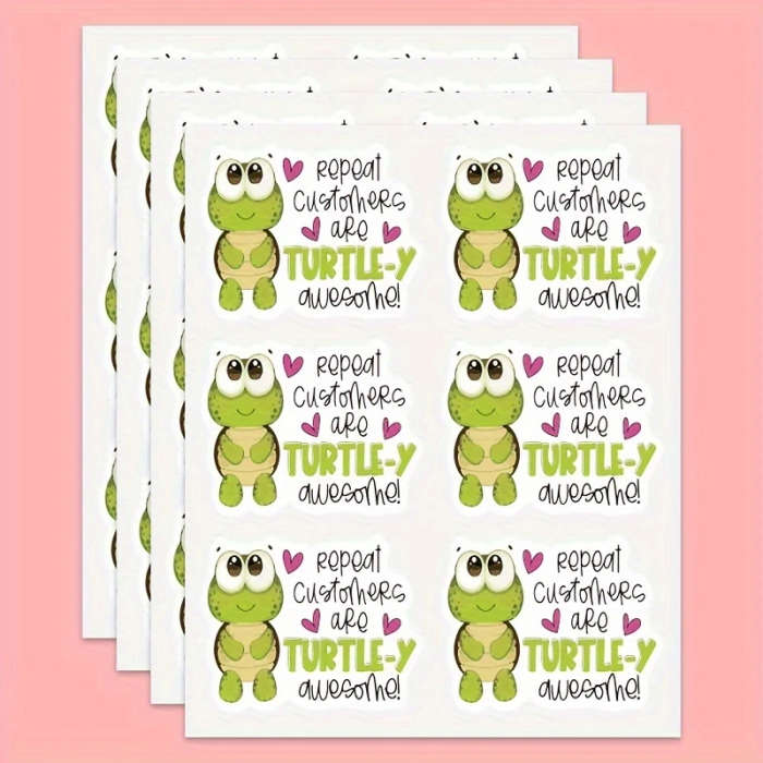 6pcs Cute Turtle Repeat Customers Are The Best Awesome Stickers