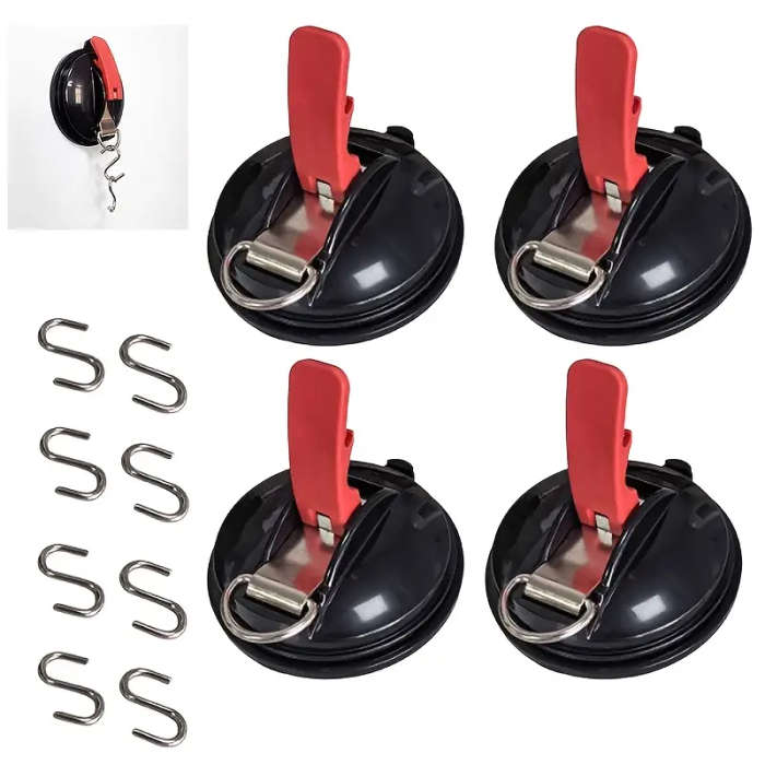 With Hook, Vacuum Fixed Suction Cup, Heavy Duty Car Suction Cup with Hook, 1 Suction Cup with 2 S-Sh