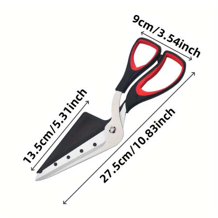 1pc Versatile 2-in-1 Pizza Scissors with Sharp Stainless Steel Blades and Comfort Grip Handles Du