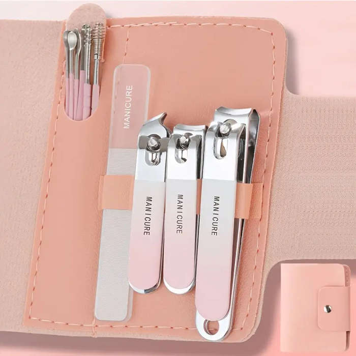 10pcs Professional Nail Clipper Set for Men Featuring a Luxurious Stainless Steel Manicure Tool Kit