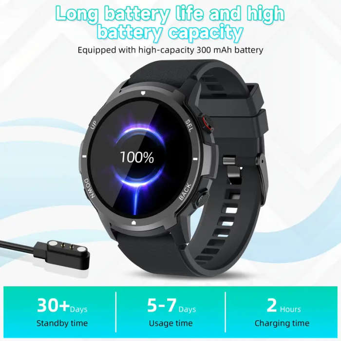 1pc S52 Smart Men's Watch 3.53 Cmsmart Watch With Wireless Call Sleep Monitor IP68 Waterproof