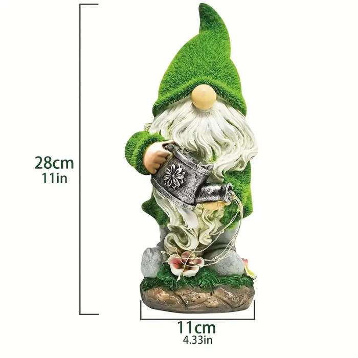 Unique Solar Gnome Watering Can Light
