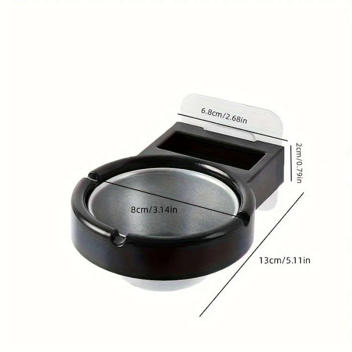 1pc Wall-Mounted No-Drill Bathroom Ashtray Contemporary Circular Plastic Design Space-Saving