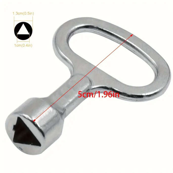 1pc Universal Triangular Key Wrench Metal Multifunctional Elevator Cabinet Switch Key for Train Cont