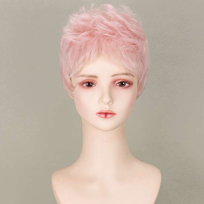 1Pc Pink Color 20.32cm Fashion Design Wig