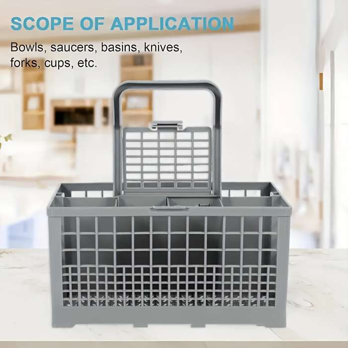 1pc Foldable Universal Dish Rack Basket Baskets with Multifunctional Cutlery Holder Knife an