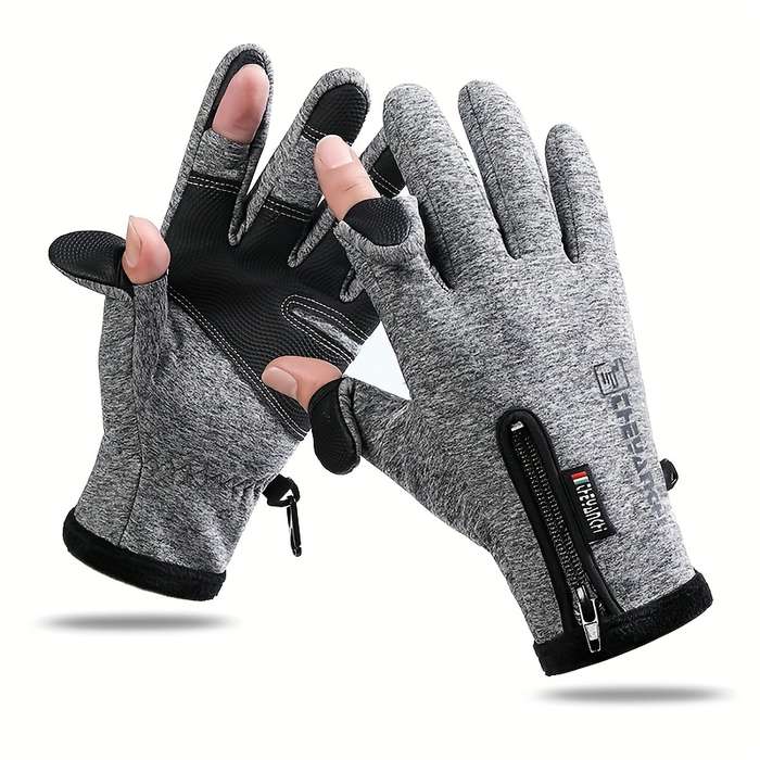 1 Pair Grey Size M Warm Gloves