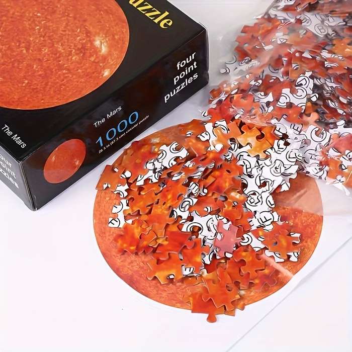 1000pcs Mars Jigsaw Puzzle Thick Durable Seamless Edges Vibrant Orange Yellow