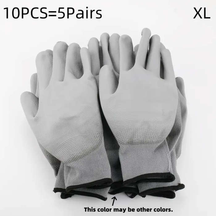 10pcs Outdoor Multifunctional Gray Gloves Size XL Anti-slip and Wear-resistant Suitable for Gardenin